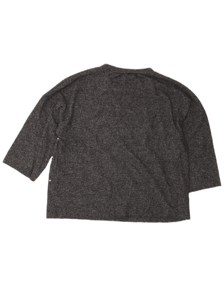 Top supradimensionat pentru femei Zara cu mâneci 3/4 UK 14 Medium Gri Poliester