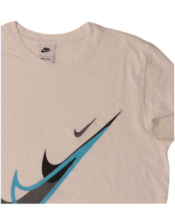 Tricou grafic Nike pentru bărbați Top mediu din bumbac alb