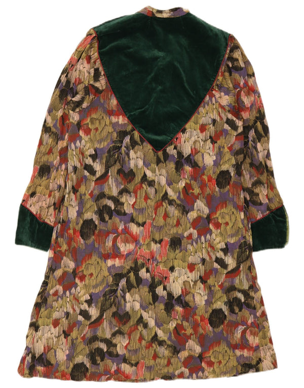 Rochie A-Line cu mânecă lungă pentru femei vintage UK 12 Medium Multicolor Floral