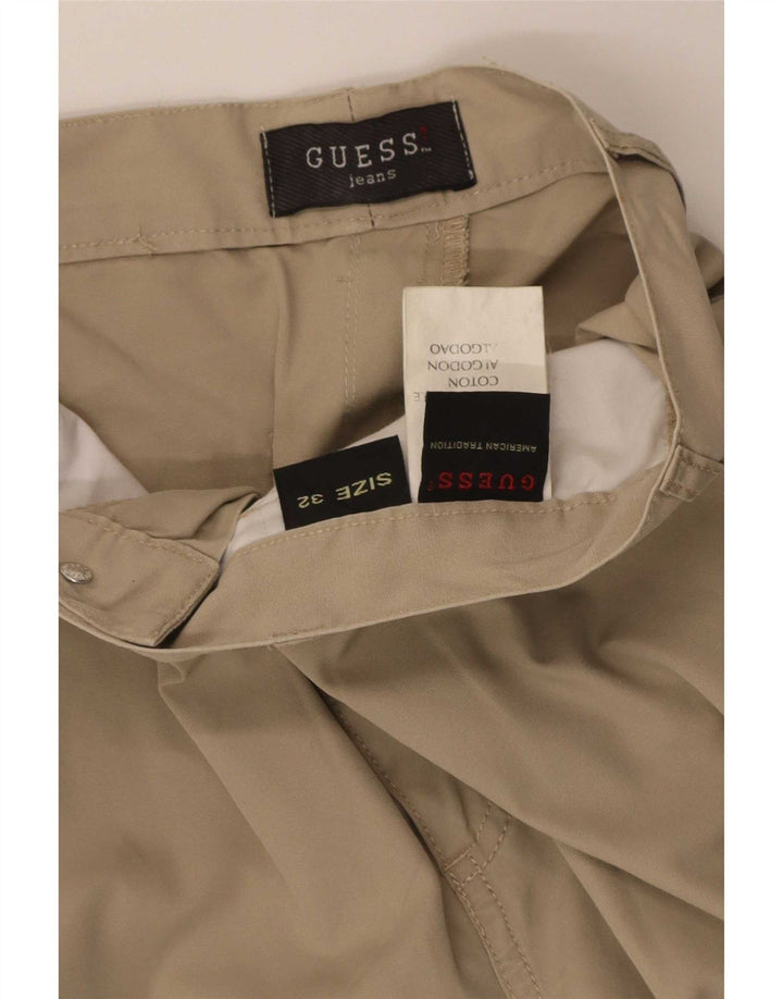 Guess Pantaloni Cargo Drepți L32 L30 Bej Bumbac