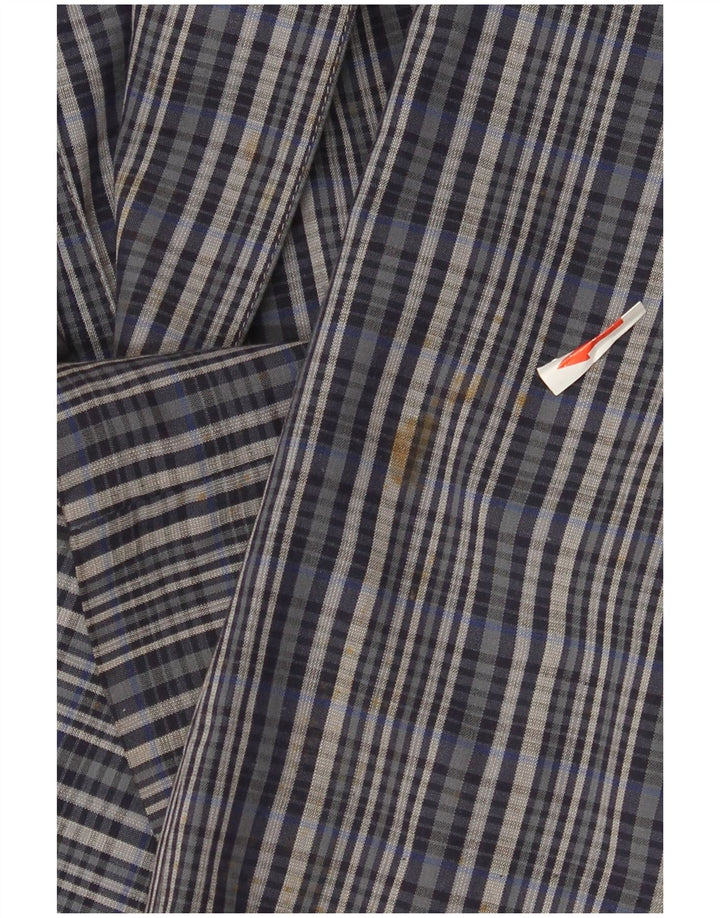 Jachetă pentru bărbați Green Fox cu 2 nasturi și mâneci 3/4, UK 38 Medium Blue Check