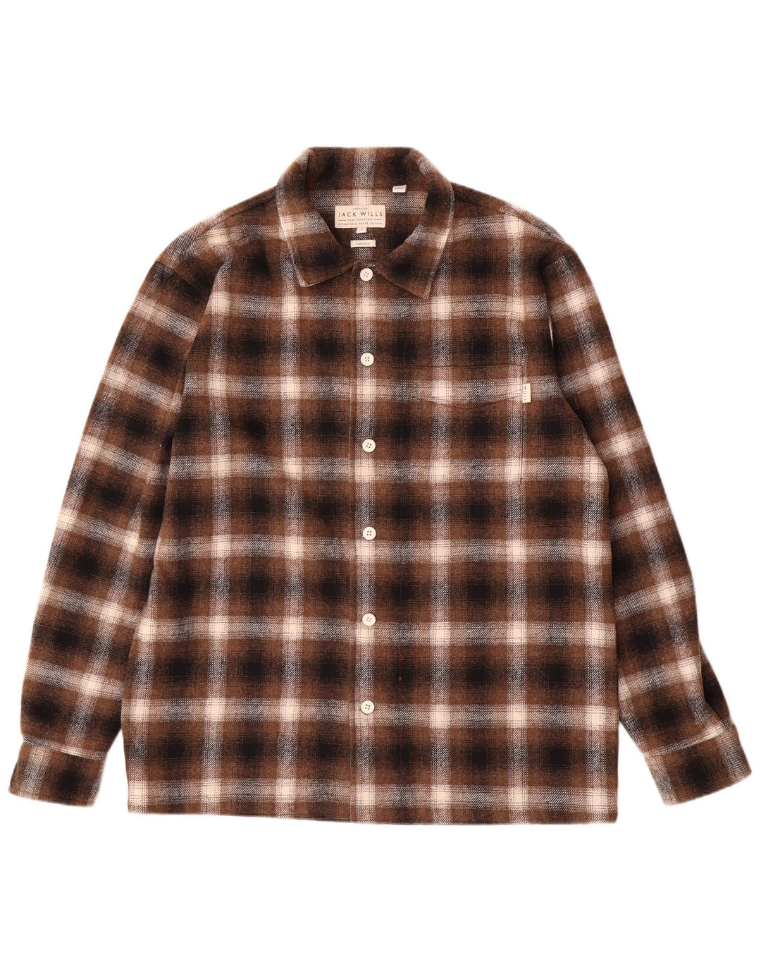 Cămașă Jack Wills pentru bărbați Cămașă de flanel, maro mediu, carouri