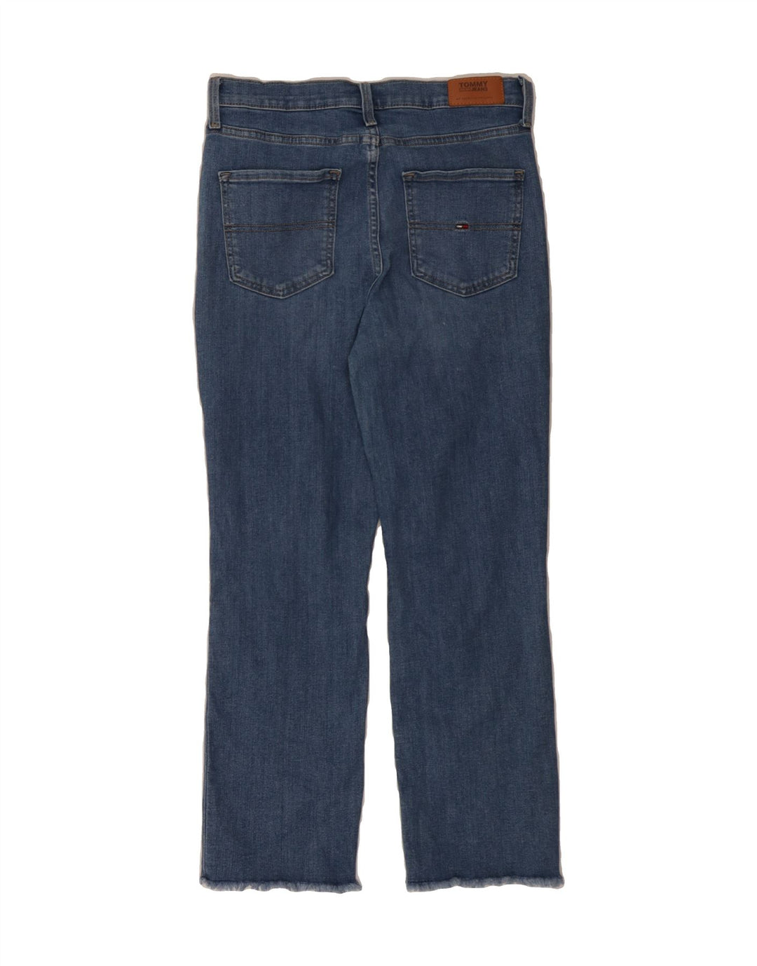 TOMMY HILFIGER Womens Distressed Straight Cropped Jeans W29 L26 Blue Vintage Tommy Hilfiger and Second-Hand Tommy Hilfiger from Messina Hembry 