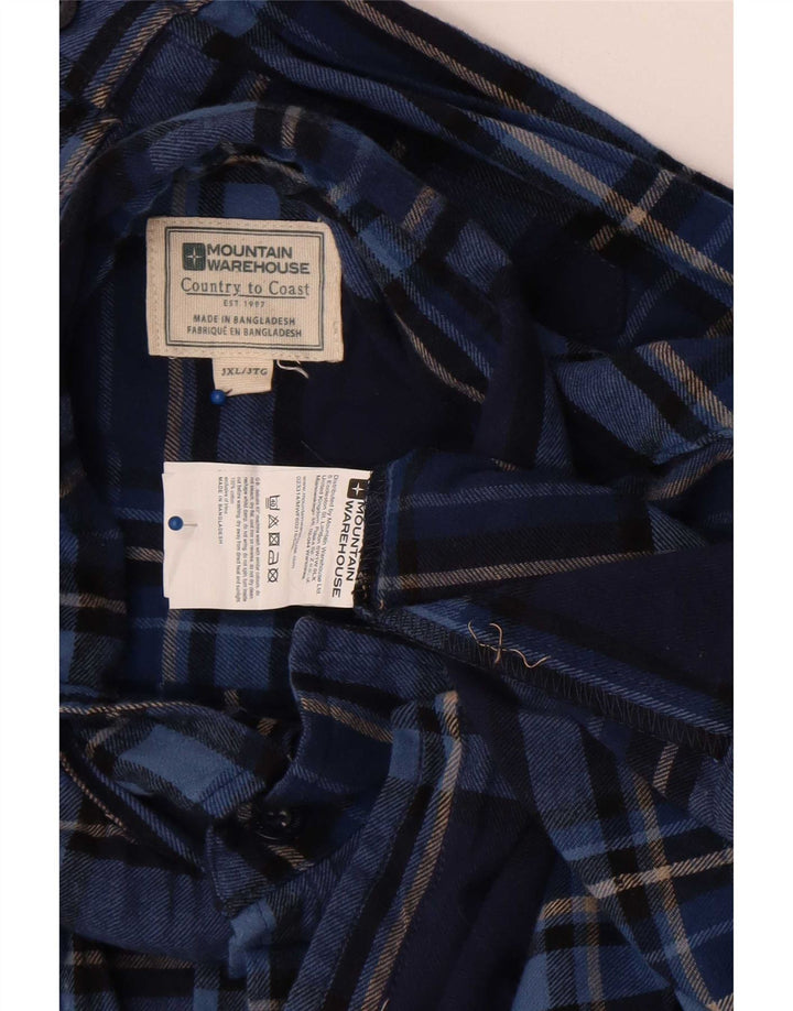 Cămașă de flanel pentru bărbați Mountain Warehouse, bumbac cu carouri albastre 3XL