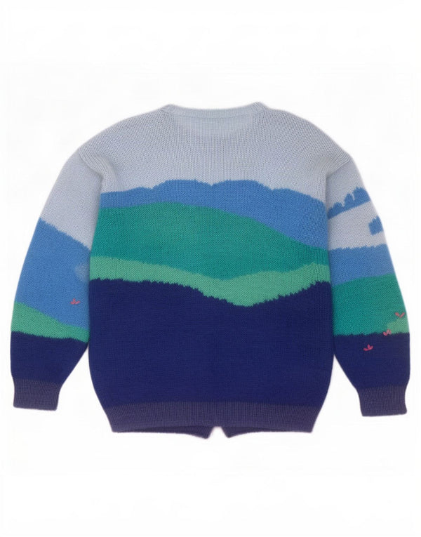 Pulover Cardigan Vintage pentru femei UK 18 XL Multicolor Colorblock