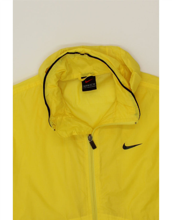 NIKE Boys Graphic Rain Jacket 14-15 Years Large Yellow Nylon Vintage Nike and Second-Hand Nike from Messina Hembry 