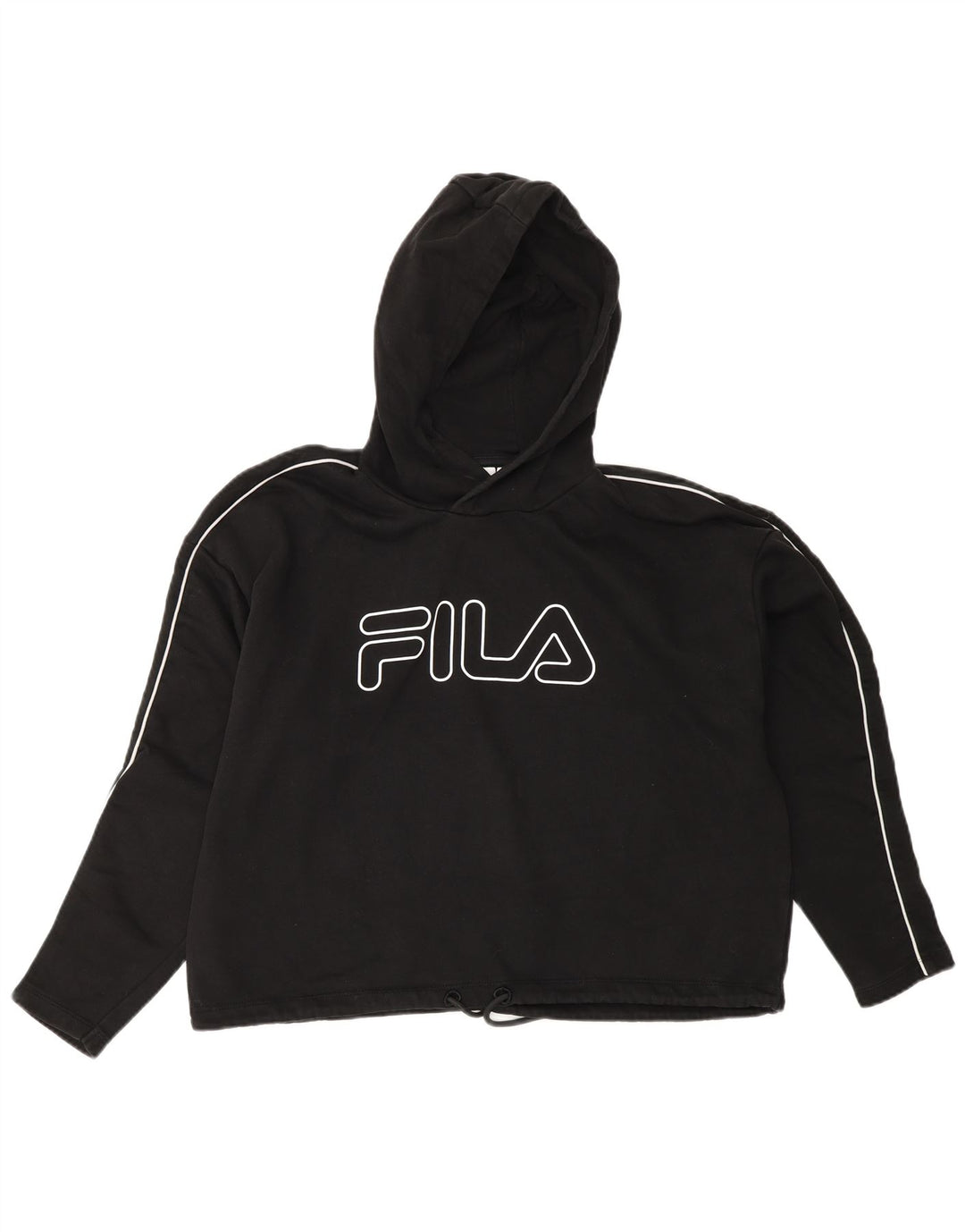 Pulover pentru femei Fila Oversized Crop Graphic Hoodie UK 10 Small Black