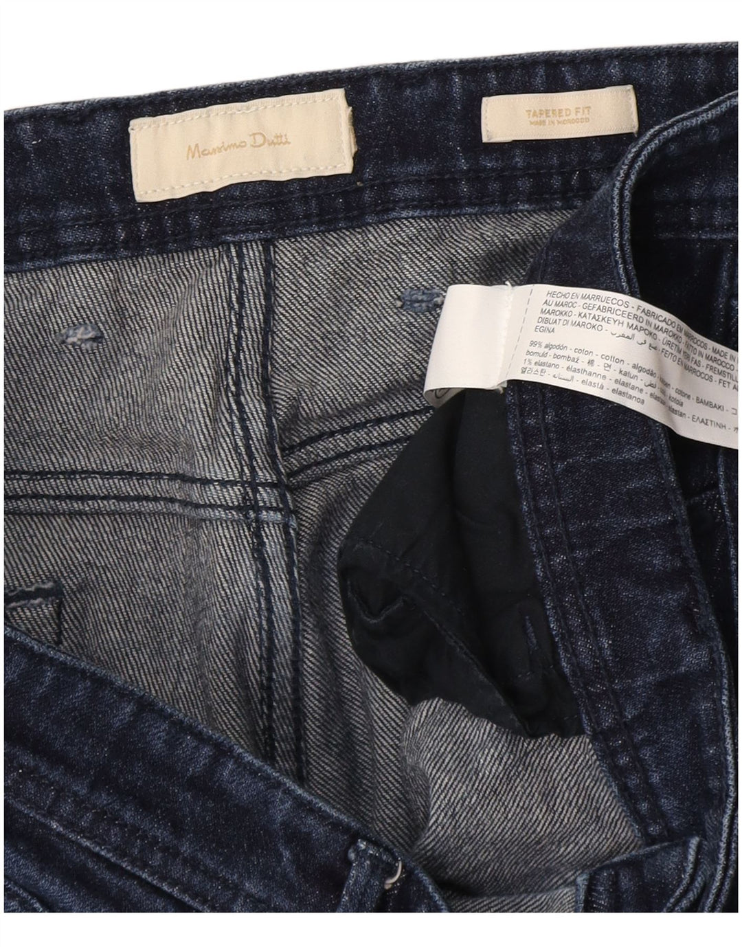 Massimo Dutti Blugi conici pentru bărbați L38 L28 Bumbac bleumarin