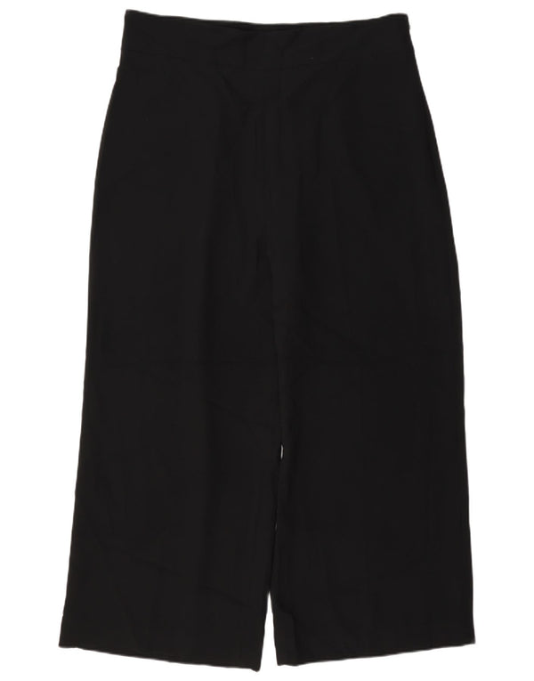 Pantaloni tăiați pentru femei cu talie înaltă Zara XL L32 L25 Poliester negru