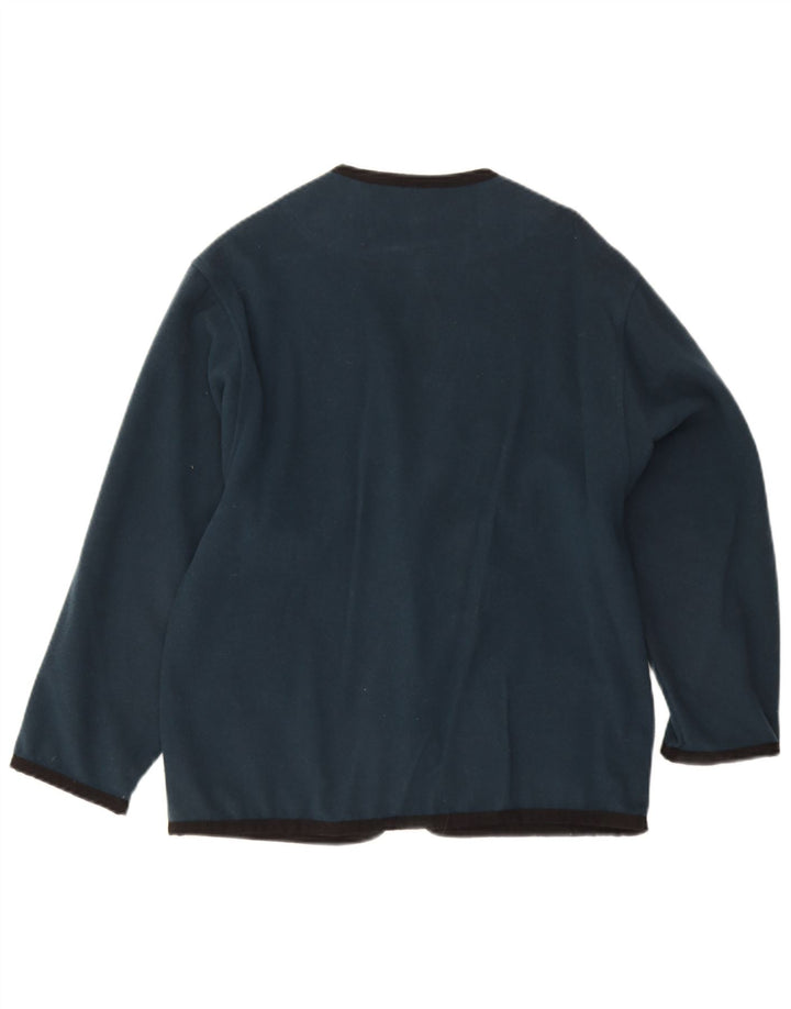 Pulover Cardigan Vintage pentru Damă UK 12 Mediu Lână bleumarin