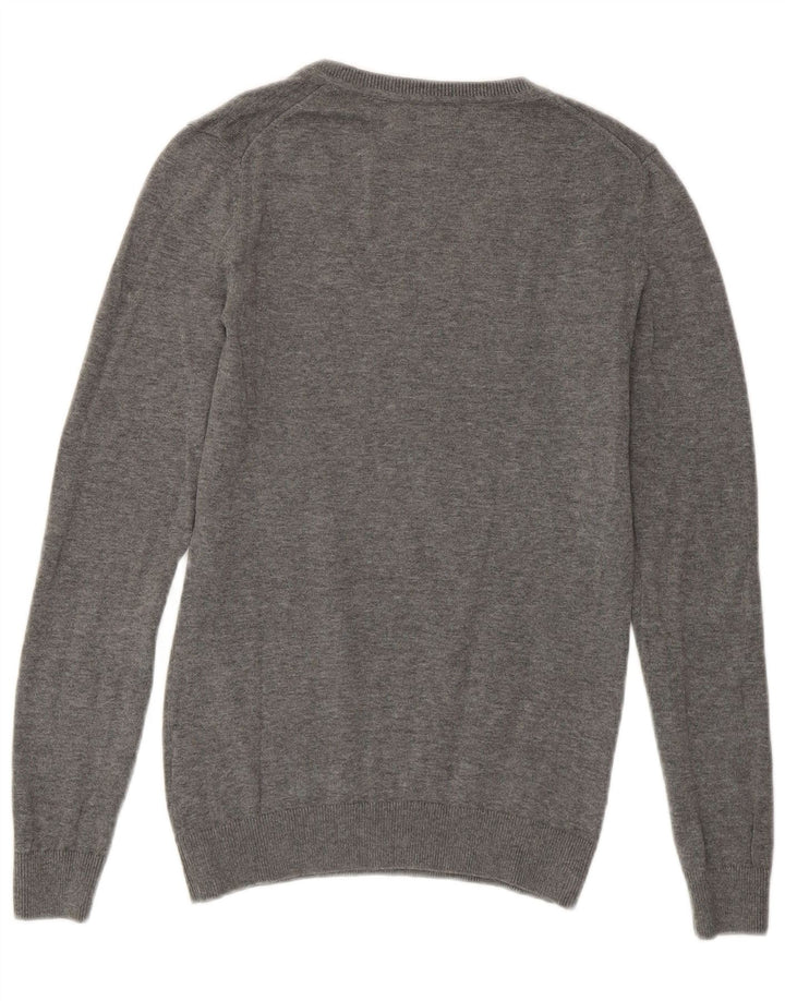 TOMMY HILFIGER Pulover cu decolteu în V pentru femei UK 6 XS Gri Argyle/Diamond