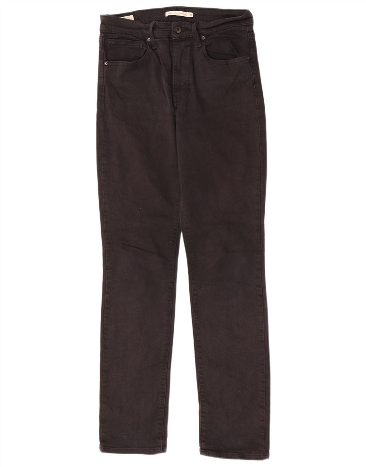 Blugi drepti cu talie mare Levi's 724, bumbac negru, L30 L30