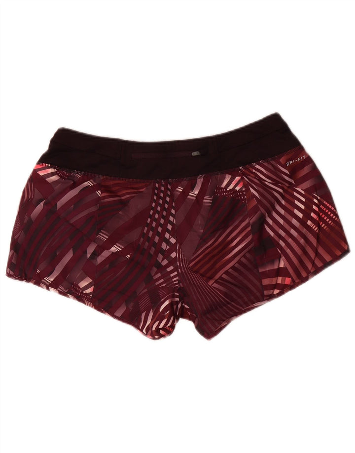 Pantaloni scurți sport Nike Dri Fit pentru femei UK 14 Medium Burgundy Check Poliester