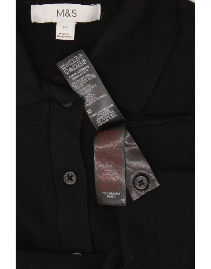Pulover cardigan pentru femei Marks & Spencer UK 16 mare, negru, viscoză