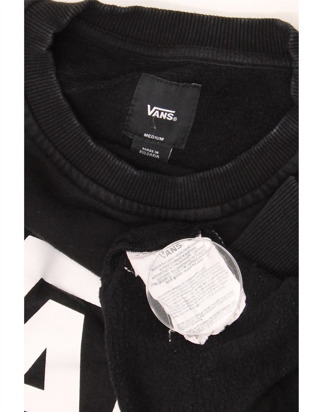 Hanorac grafic pentru bărbați VANS Pulover mediu bumbac negru