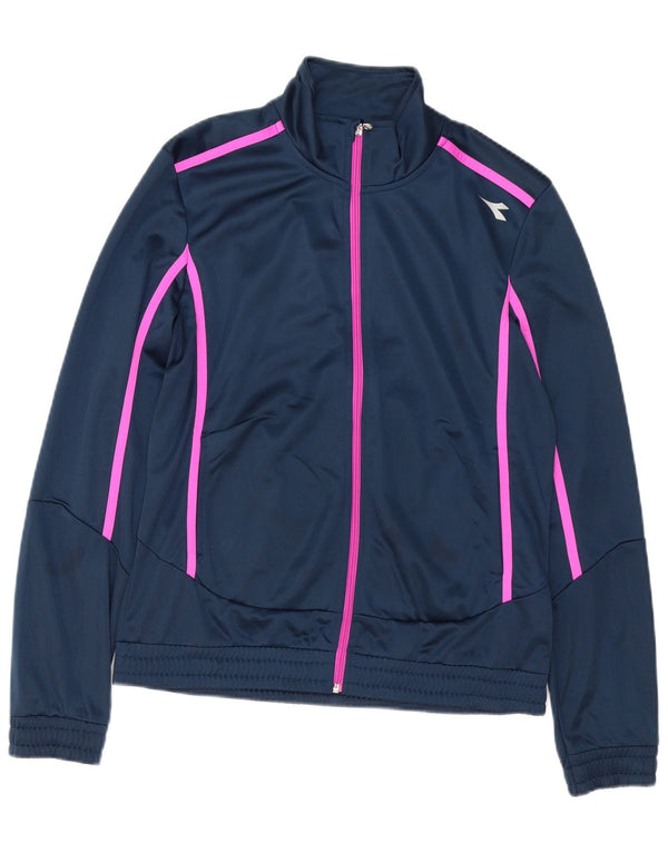 Jachetă de trening pentru femei Diadora UK 14, mare, albastru, sport cu dungi