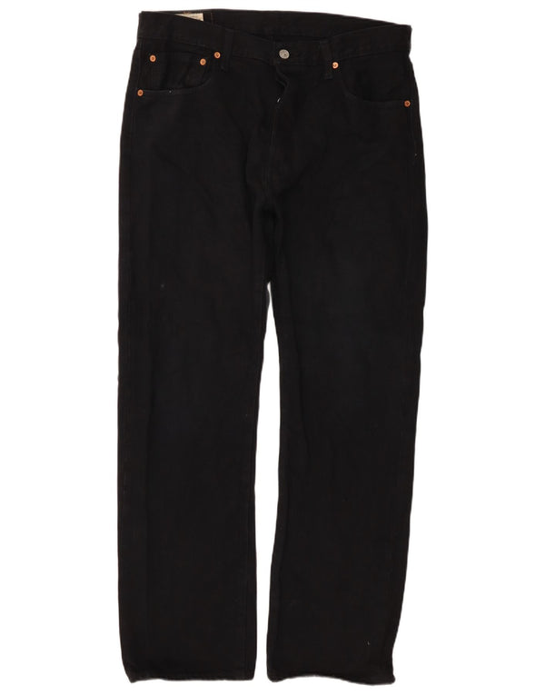 Levi's Mens 501 Straight Jeans W34 L30 Black Cotton