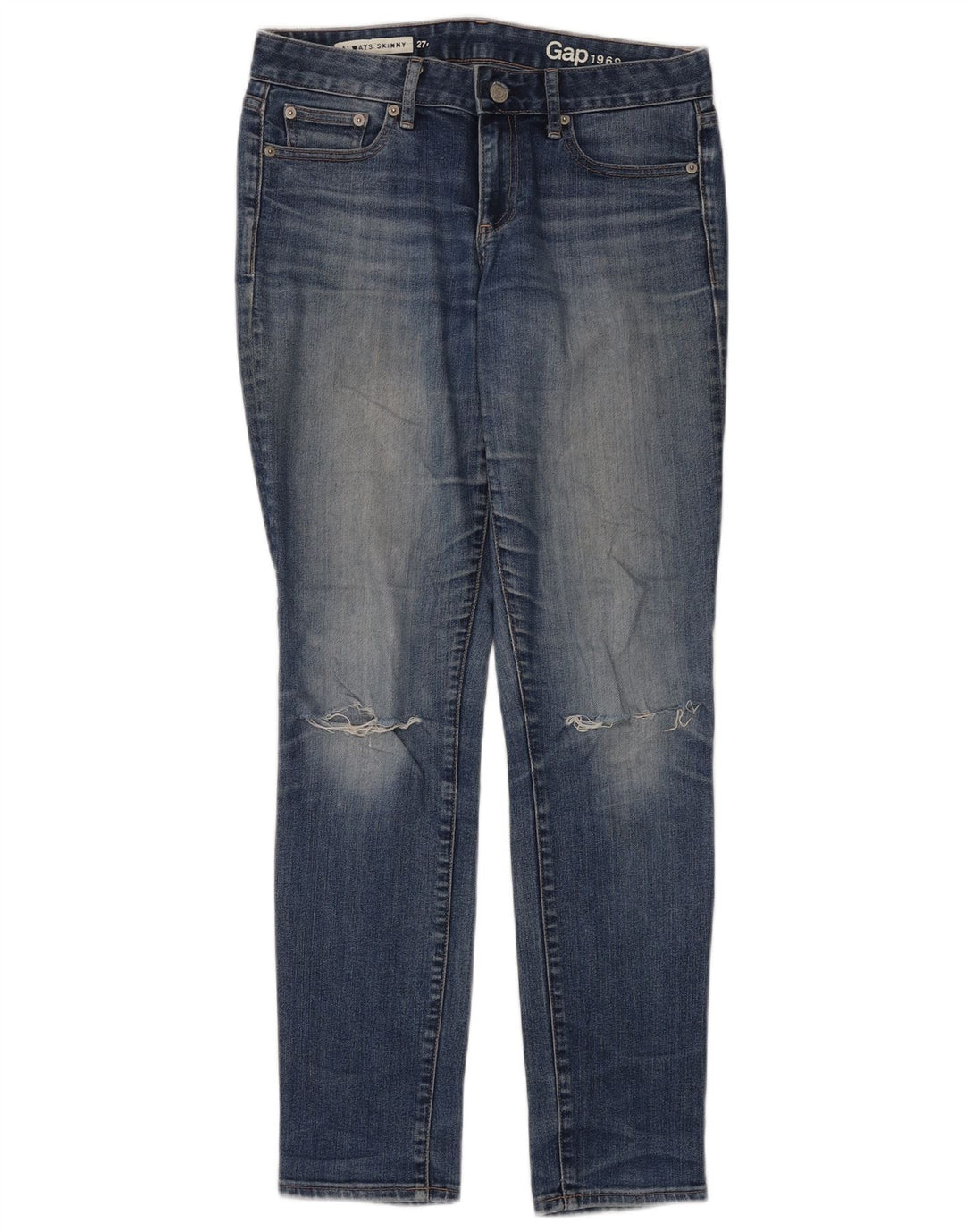 Blugi skinny obișnuiți învechiți pentru femei Gap L27 L32 Bumbac albastru