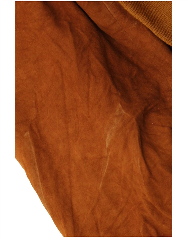 Bomber vintage pentru bărbați din piele intoarsa EU 56 3XL din piele maro