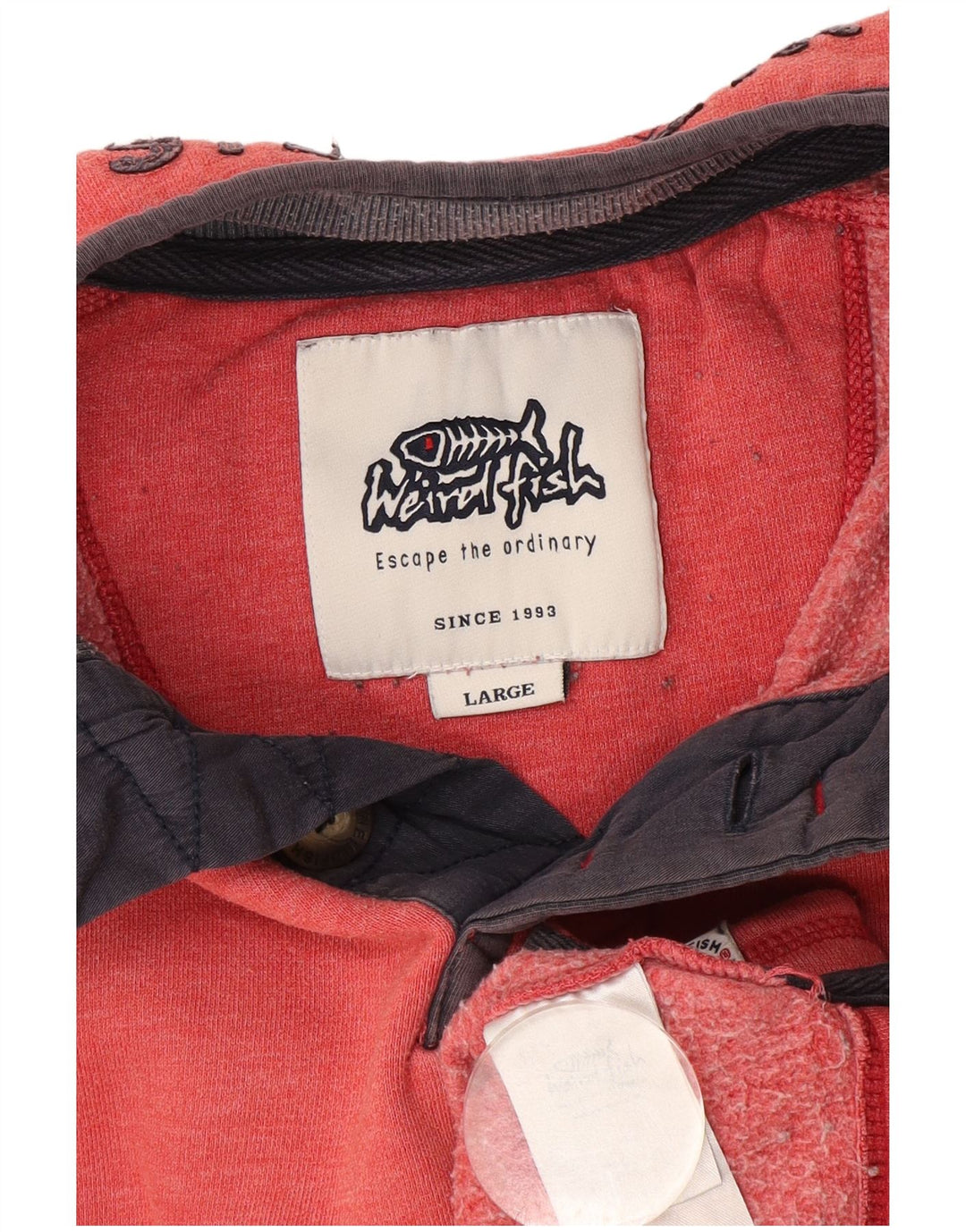 Hanorac pentru bărbați Weird Fish, cu fermoar și gât, Pulover mare, roșu, bumbac