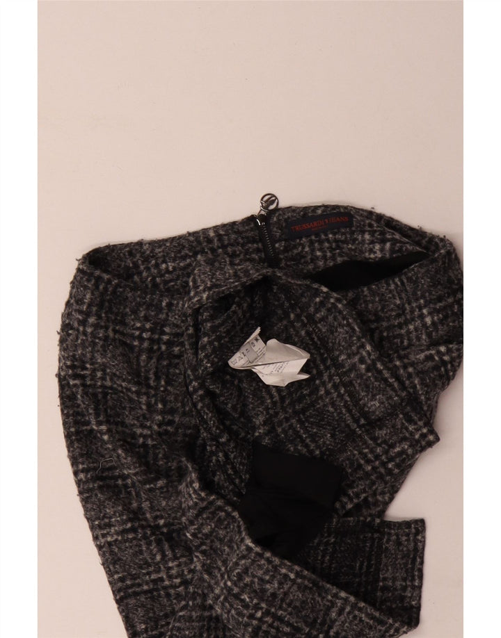 Fusta creion pentru femei Trussardi IT 42 Medium W30 Poliester cu carouri gri
