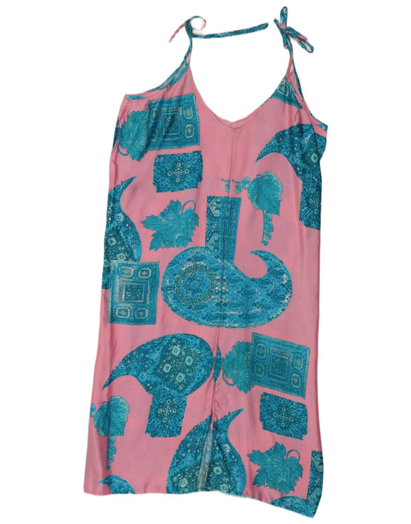Rochie vintage pentru femei UK 12 Medium Pink Paisley