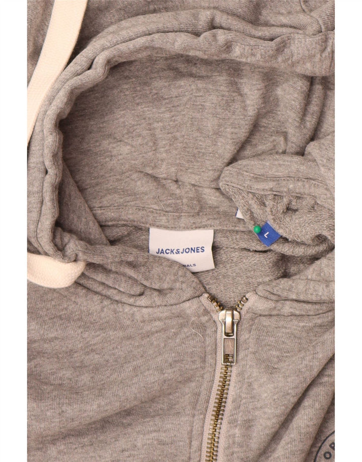 Pulover Jack & Jones pentru bărbați, cu fermoar, bumbac mare, gri