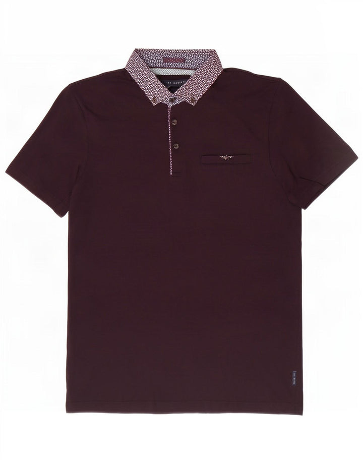 Tricou polo pentru bărbați Ted Baker Mărimea 4 mare, bumbac cu pete maro