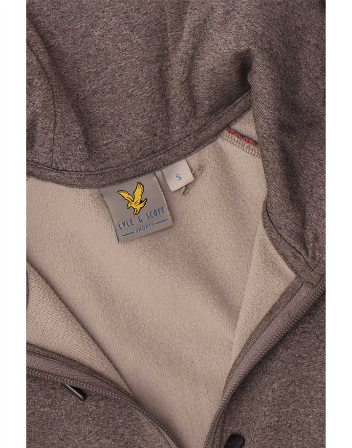 Pulover Lyle & Scott pentru bărbați, cu fermoar, poliester color bloc, gri mic