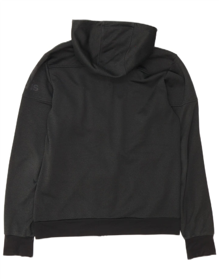 Pulover Adidas pentru bărbați, cu fermoar, poliester mediu negru