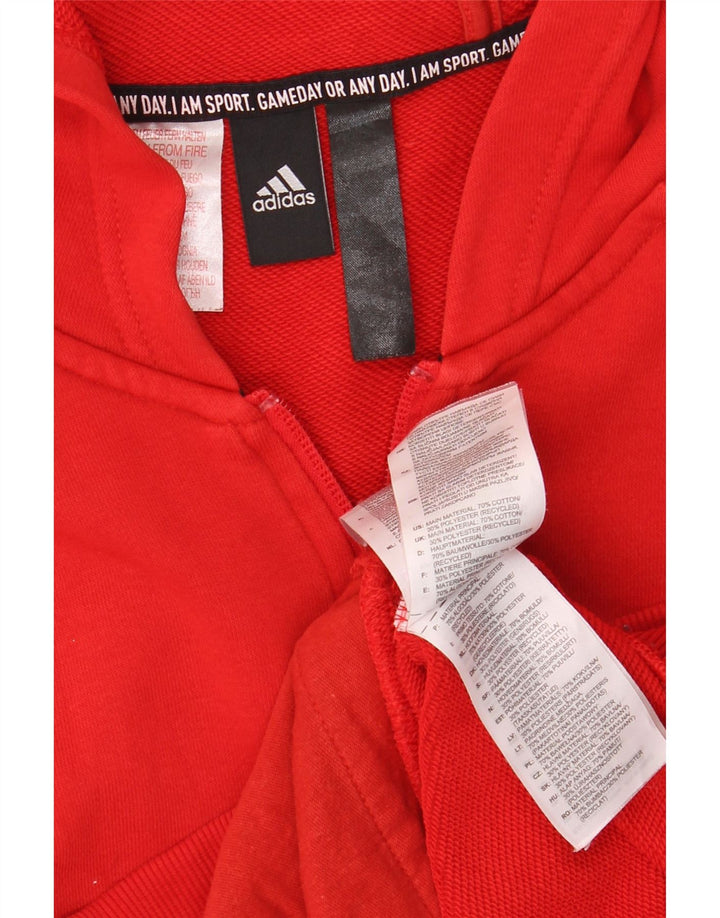 Pulover pentru bărbați Adidas Graphic Zip Hoodie, bumbac roșu mediu