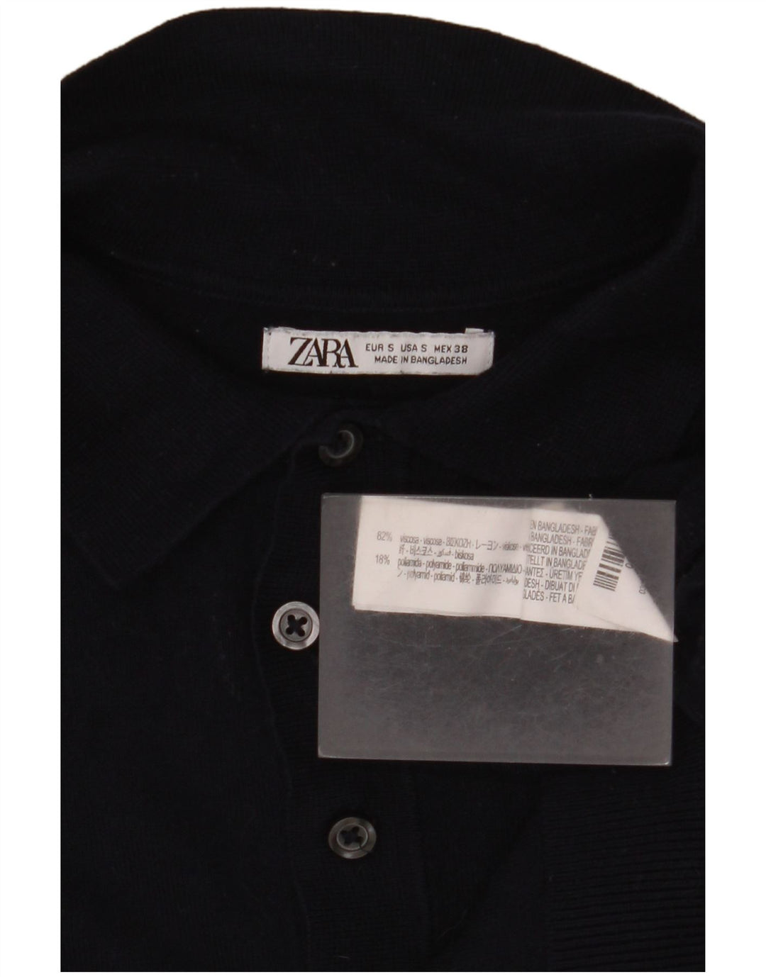 Cămașă polo pentru bărbați Zara Mic Viscoză bleumarin