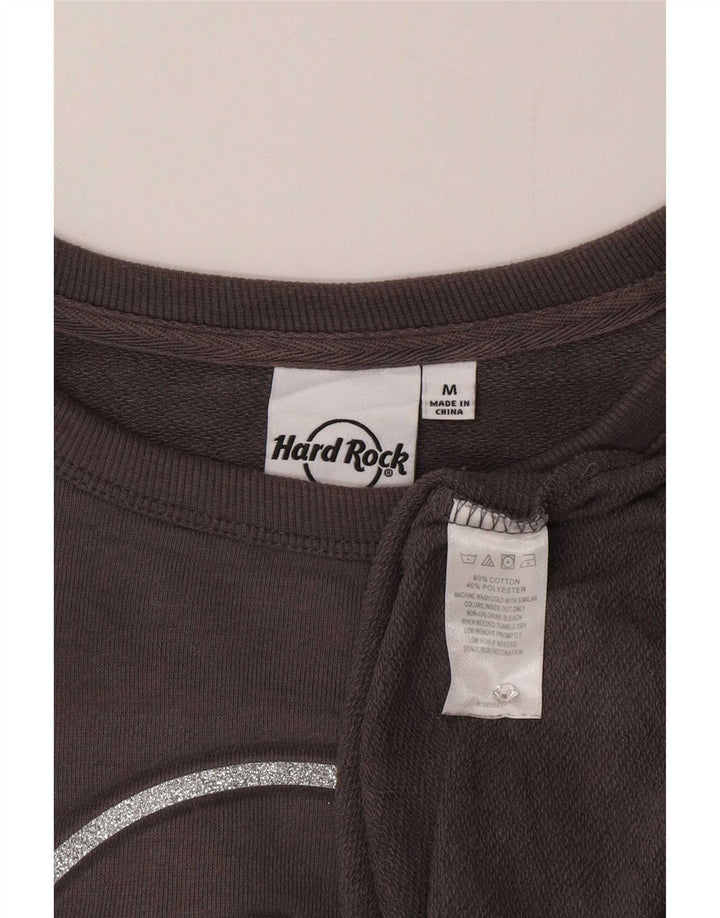 Hard Rock Cafe Pulover supradimensionat cu grafic pentru femei UK 14 Medium Gri