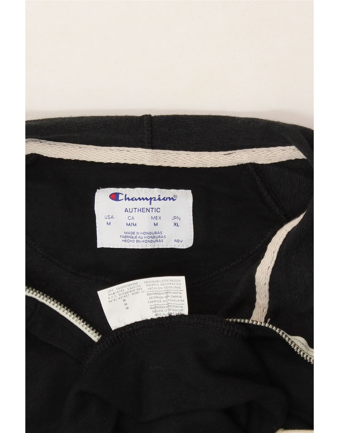 CHAMPION Womens Zip Hoodie Sweater UK 12 Medium Black Viscose Vintage Champion and Second-Hand Champion from Messina Hembry 