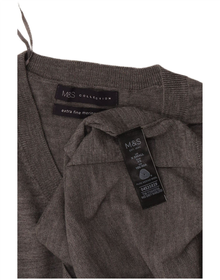 Pulover cu decolteu în V supradimensionat pentru femei Marks & Spencer UK 6 XS gri