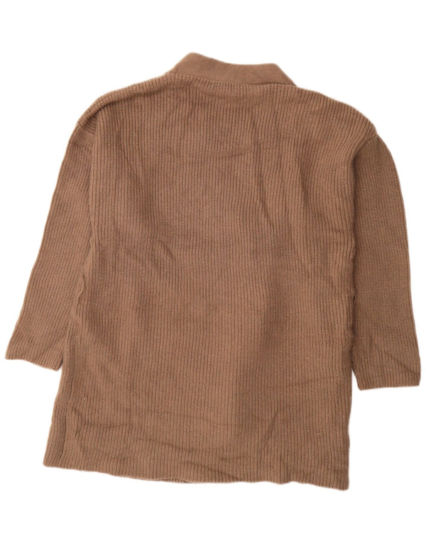 Pulover cardigan deschis supradimensionat pentru femei ZARA UK 14 maro mediu