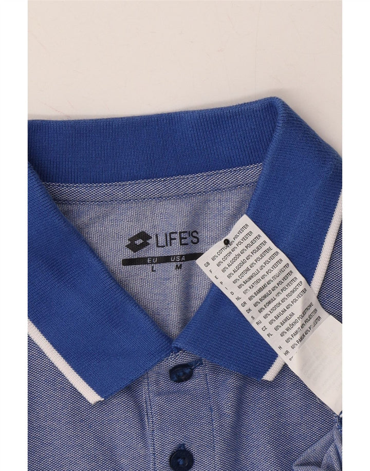 LOTTO Mens Polo Shirt Medium Blue Cotton Vintage Lotto and Second-Hand Lotto from Messina Hembry 