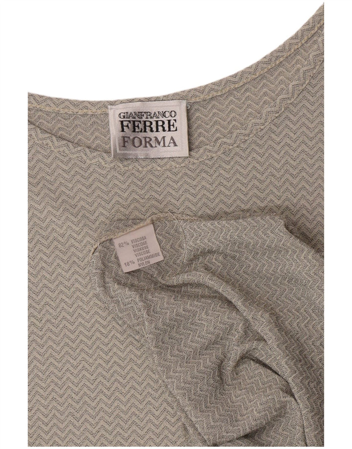 Bluză pentru femei Gianfranco Ferre Top UK 16 Large Gri Chevron Viscose