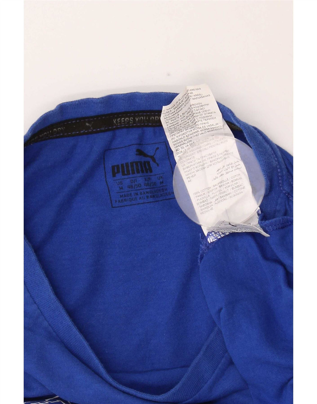 Tricou cu grafică Puma pentru bărbați Top din bumbac albastru mediu