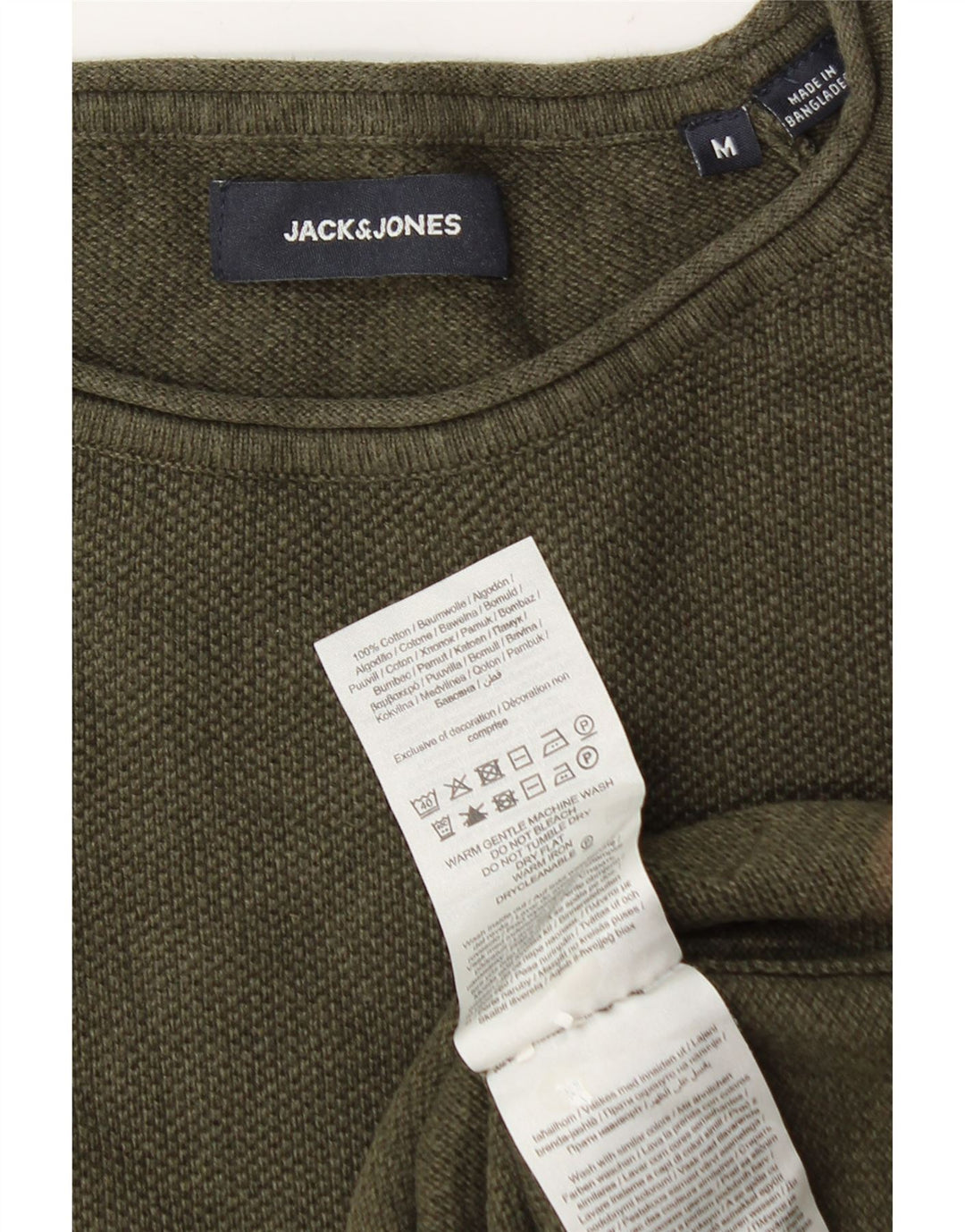 Pulover Jack & Jones pentru bărbați, cu gât crew, bumbac verde mediu