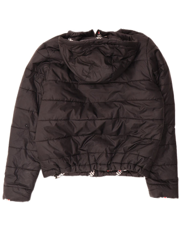 Jachetă căptușită reversibilă cu glugă supradimensionată pentru femei Ellesse UK 8 Small Black