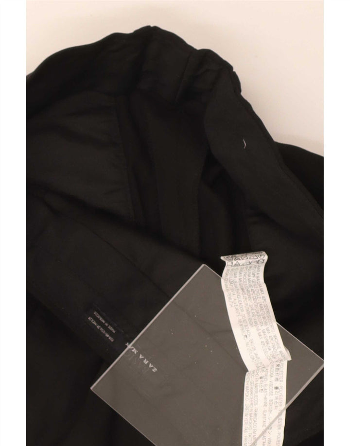 Pantaloni de costum drepți pentru femei Zara EU 40 Mediu L31 L29 Poliester negru