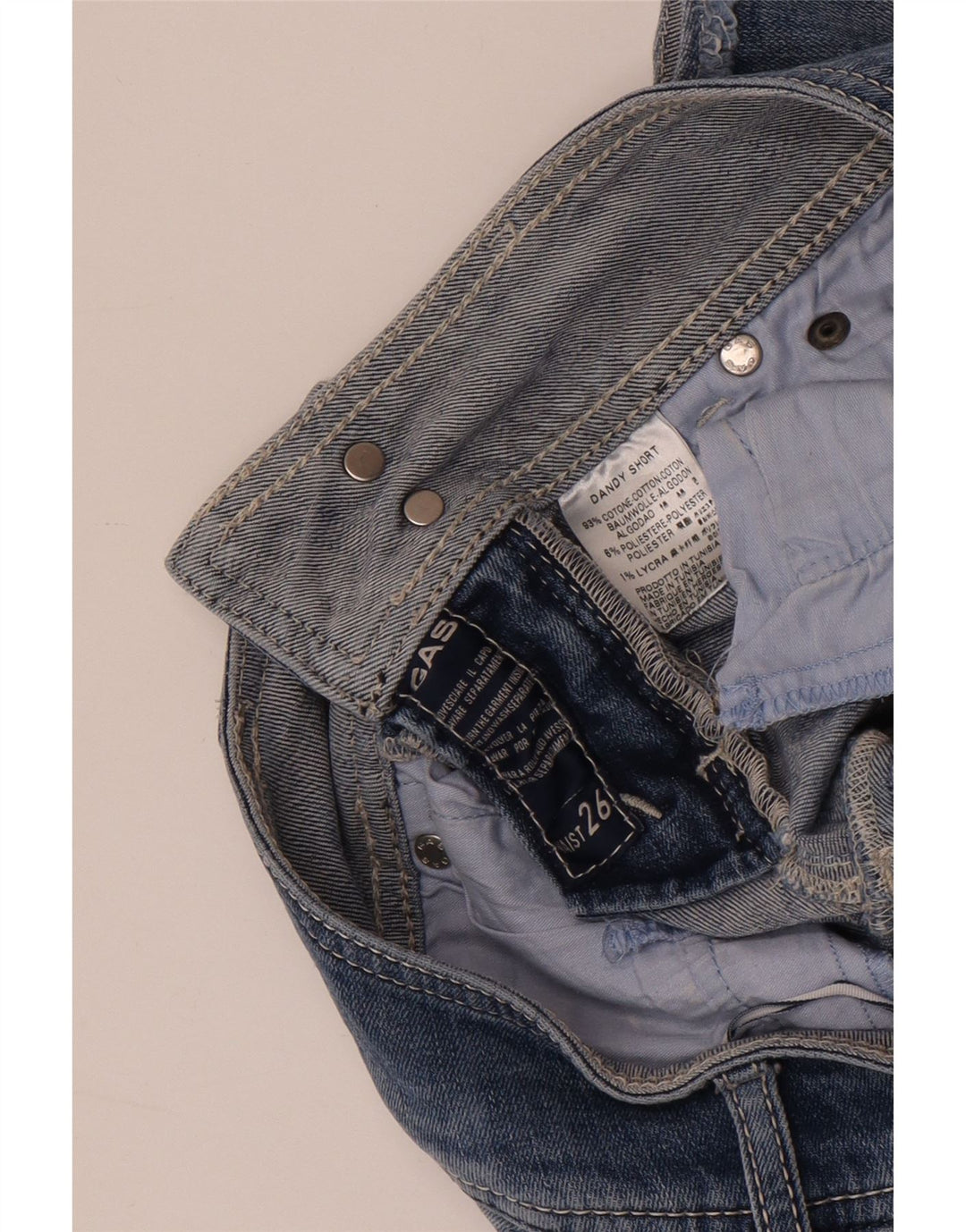Pantaloni scurți din denim GUESS W26 Small Blue Bumbac