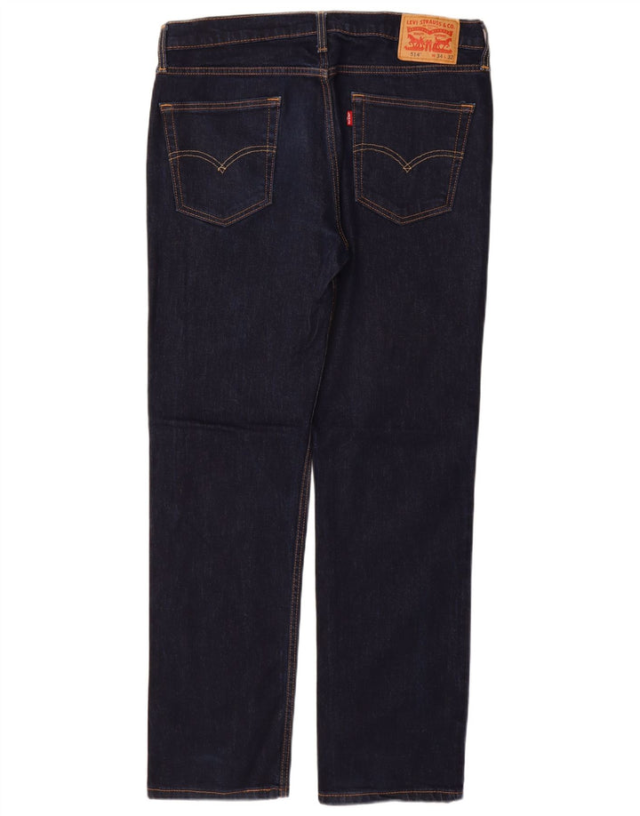 Blugi drepti pentru bărbați LEVI'S 514 W34 L32 Bumbac bleumarin