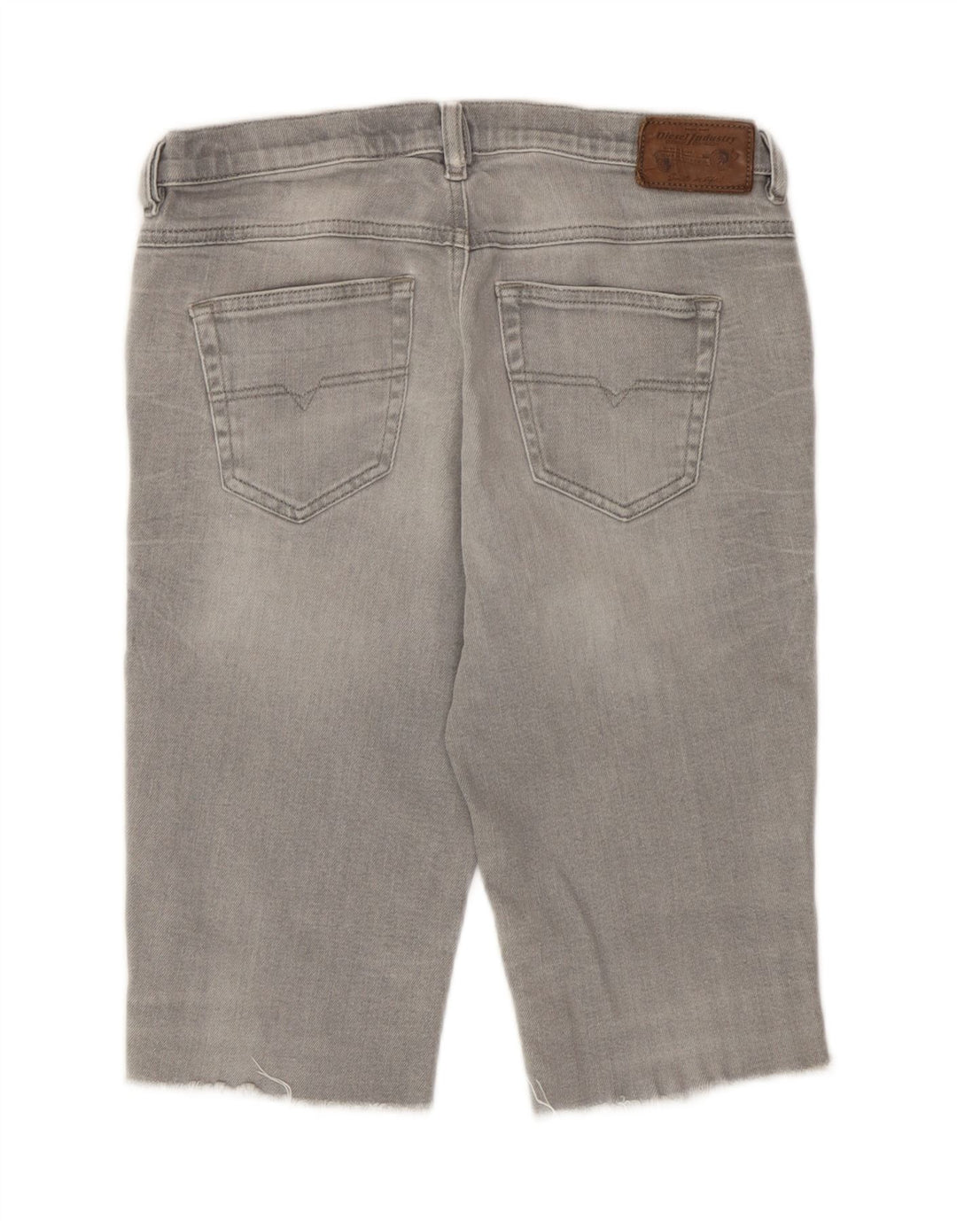 Pantaloni scurți din denim învechit pentru femei Diesel Belthy W27, bumbac gri mic