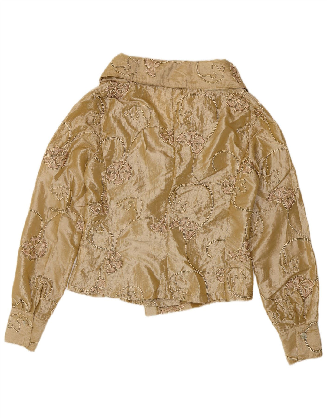 Bluză pentru femei Naracamicie Crop Shirt UK 12 Medium Bej Poliester Floral