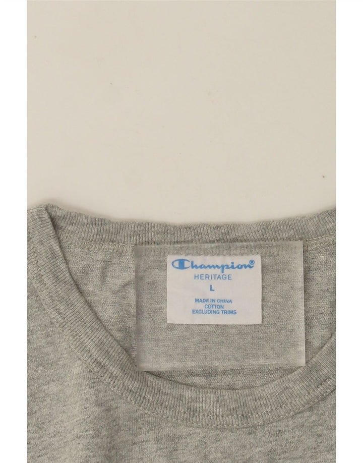 Tricou Heritage pentru bărbați CHAMPION Top mare, gri, bumbac cu pete