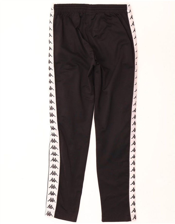Pantaloni de trening cu grafică pentru bărbați Kappa, negru, poliester color bloc