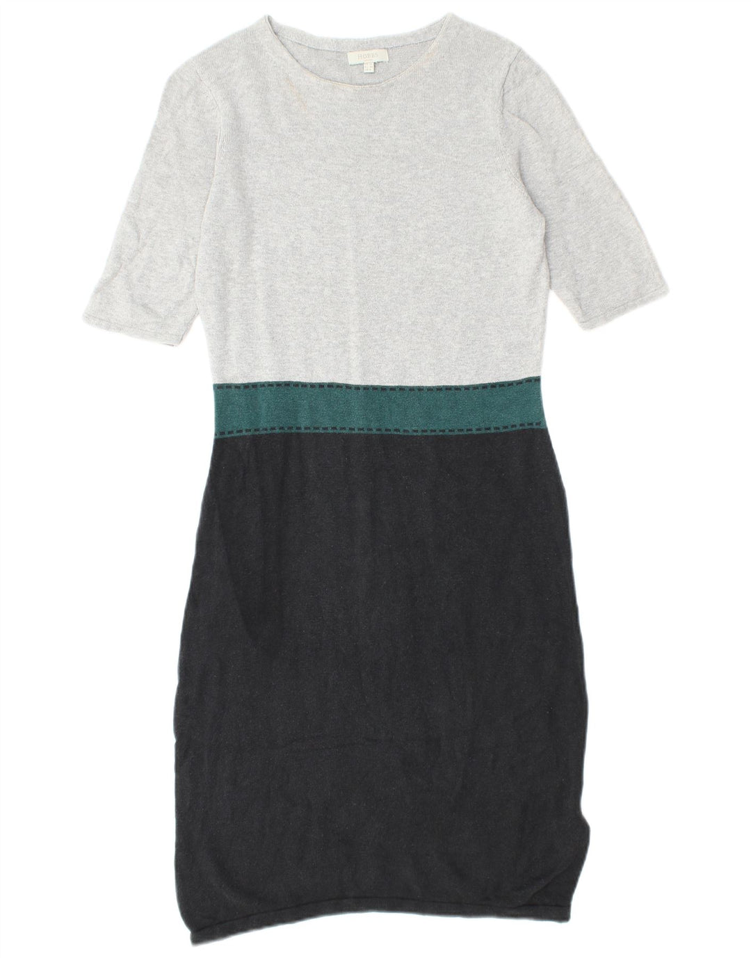 HOBBS Rochie cu mâneci scurte pentru femei UK 10 Mic, gri, mătase color bloc