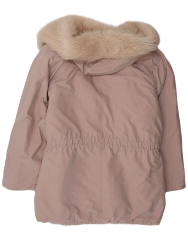 Jachetă vintage pentru femei cu glugă, UK 26 3XL, poliester roz